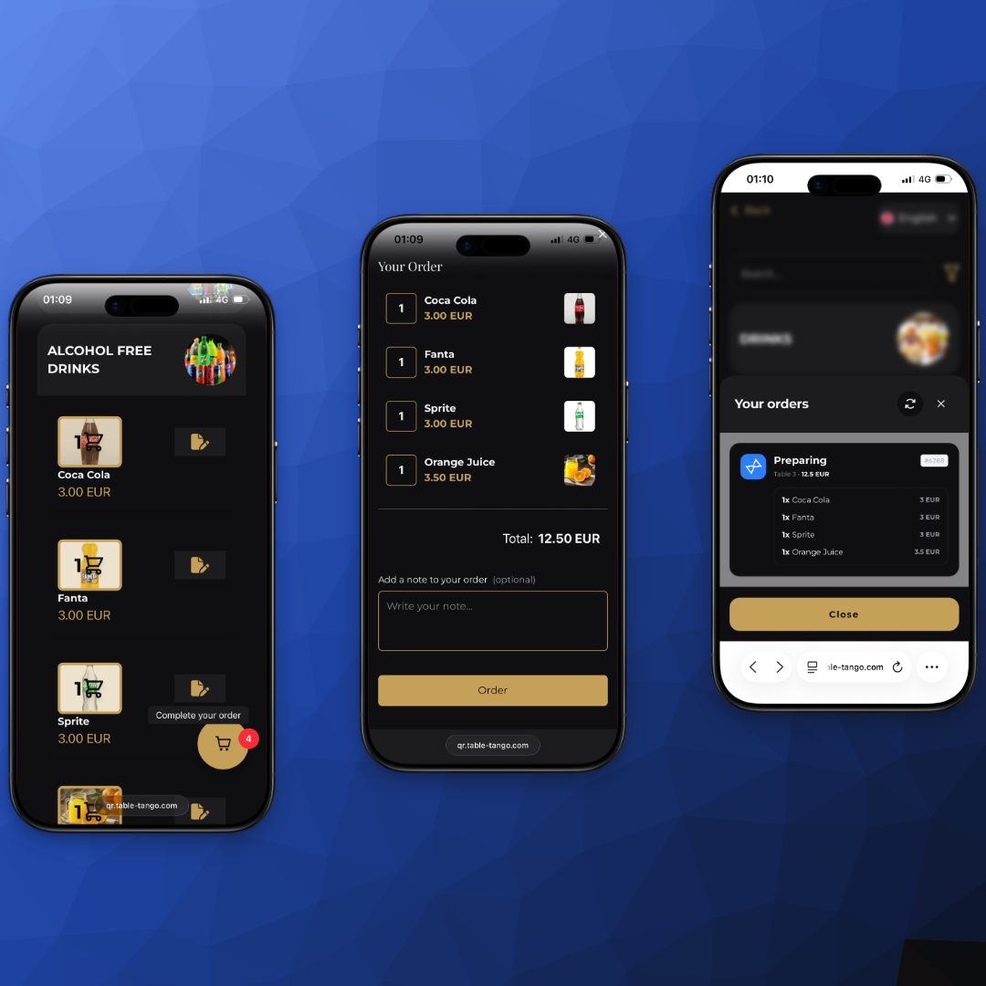 Visitor menu UI